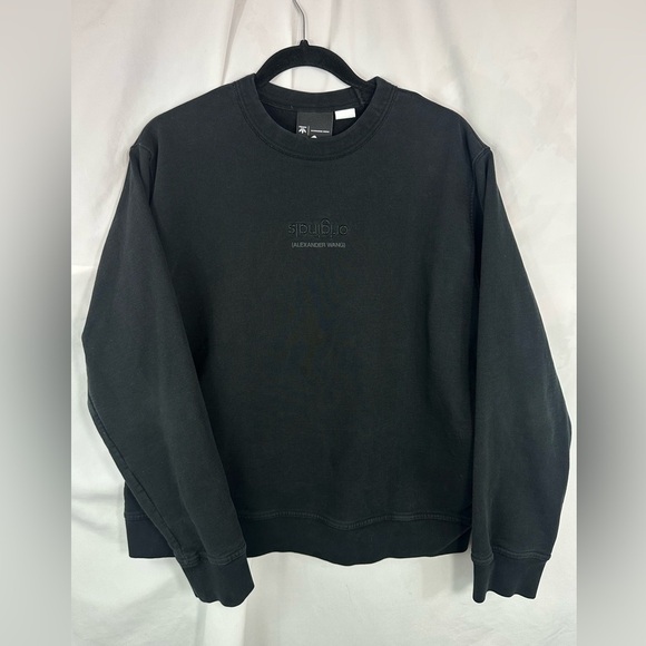 adidas x Alexander Wang black non disclosure crewneck sweatshirt size M - Picture 1 of 9